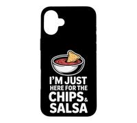 Carcasa para iPhone 16 Plus Chips Divertidos y Salsa Diciendo Que Estoy aquí para ello