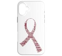 Carcasa para iPhone 16 Plus Cinta de curación de Amor con Esperanza de Conciencia sobre el cáncer de mieloma múltiple