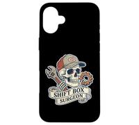 Carcasa para iPhone 16 Plus Cirujano de Caja de Cambios Mecánico automotriz Cirujano de Engranajes de cráneo