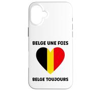 Carcasa para iPhone 16 Plus Citation Frites Drapeau Belgique UNE fois Humour Belge