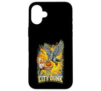 Carcasa para iPhone 16 Plus City Dunk Pigeon Baloncesto Slam Funny Bird