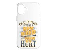 Carcasa para iPhone 16 Plus Clarinetista Dame una caña Nueva y Nadie se lastima Humor