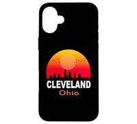 Carcasa para iPhone 16 Plus Cleveland Ohio State USA Vintage Retro Sunset City Skyline