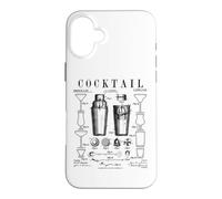 Carcasa para iPhone 16 Plus Coctelera Bartender Bar Bebidas Alcohólicas Patente Vintage