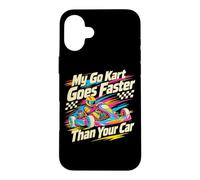 Carcasa para iPhone 16 Plus Colorido Go Kart Racing Driver My Go Kart va más rápido Que