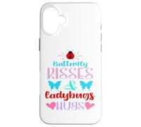 Carcasa para iPhone 16 Plus Coloridos Besos de Mariposa y Mariquitas Abrazos Lindos
