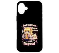 Carcasa para iPhone 16 Plus Come Ramen Dibuja Anime Y Repite | Linda Chica Manga Kawaii