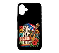 Carcasa para iPhone 16 Plus Come Sleep Play Cuatro Repite Música Puertorriqueña