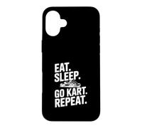 Carcasa para iPhone 16 Plus Comer Dormir Go Kart Repeat