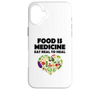 Carcasa para iPhone 16 Plus Comida Medicina Come Real para Sanar Vegano
