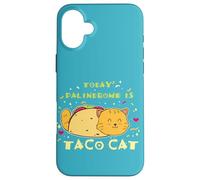 Carcasa para iPhone 16 Plus Comida Mexicana Foodie Cita Divertida Hoy Palíndromo Es Taco Cat