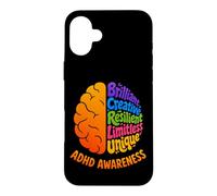Carcasa para iPhone 16 Plus Conciencia del TDAH Afirmaciones del Trastorno de hiperactividad Cerebral