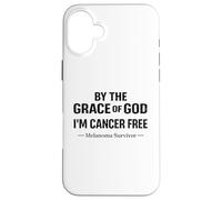 Carcasa para iPhone 16 Plus Conciencia sobre el Melanoma Soy una fe Cristiana Libre de cáncer de Melanoma