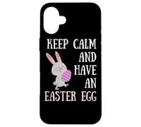 Carcasa para iPhone 16 Plus Conejito de Pascua Keep Calm and Have a Easter Egg