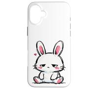 Carcasa para iPhone 16 Plus Conejito Triste, Tan Lindo gráfico de Conejo