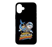 Carcasa para iPhone 16 Plus ¡Confía en mí, Soy un Sharkonaut! Divertido tiburón Espacial