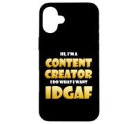 Carcasa para iPhone 16 Plus Content Creator Idgaf Meme Video Content Creation Cosplay