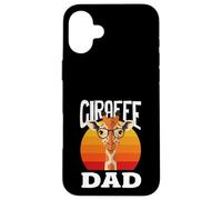 Carcasa para iPhone 16 Plus Cool Giraffe Dad with Glasses Retro Sunset Día del Padre