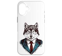 Carcasa para iPhone 16 Plus Cool Sketch Drawing Fox Wearing a Suit Illustration Graphic