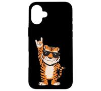 Carcasa para iPhone 16 Plus Cool Tiger Rock On Funny Animal Lover Graphic Gafas de Sol