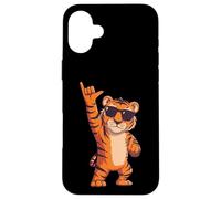 Carcasa para iPhone 16 Plus Cool Tiger Rock On Funny Animal Lover Graphic Gafas de Sol