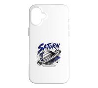 Carcasa para iPhone 16 Plus Coordenadas espaciales mundiales anilladas Saturn Planet