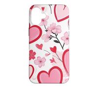 Carcasa para iPhone 16 Plus Corazón Ditsy Patrón Romántico Sakura Flores Cerezo Flores