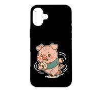 Carcasa para iPhone 16 Plus Corredor de Rugby Pig Cartoon