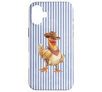 Carcasa para iPhone 16 Plus Cowboy Chicken Western Stripe Graphic Illustration