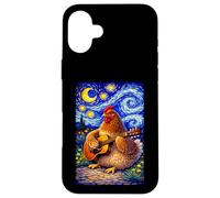 Carcasa para iPhone 16 Plus Cozy Chicken Playing Guitar Whimsical Art Music Farmer Hen