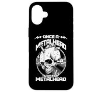 Carcasa para iPhone 16 Plus Cráneo de Vinilo, Esqueleto, una Cabeza de Metal, Siempre será una Cabeza de Metal