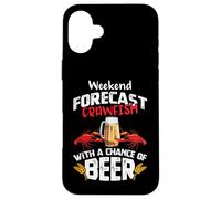Carcasa para iPhone 16 Plus Crawfish with a Chance of Beer Weekend Forecast Seafood Boil