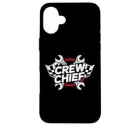Carcasa para iPhone 16 Plus Crew Chief Racing Pit Crew Wrenches Checkered Flag