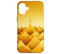 Carcasa para iPhone 16 Plus Cruz De Montaña Cristiana Paisaje Fe Serena Estética