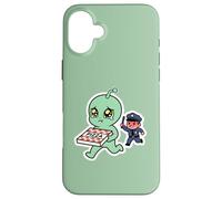 Carcasa para iPhone 16 Plus Crying Alien Pizza Ladrón Policía Persecución