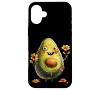 Carcasa para iPhone 16 Plus Cute Avocado Graphic For Vegan Women and Girls Happy Face