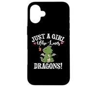Carcasa para iPhone 16 Plus Cute Cartoon Womens Just A Girl Who Loves Kawaii Dragon