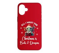 Carcasa para iPhone 16 Plus Cute Dragon Book For All I Want Christmas is Books & Dragons