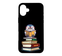 Carcasa para iPhone 16 Plus Cute Girls Kawaii Kids Animal Lover Reading Books Penguin