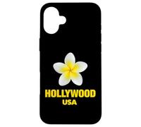 Carcasa para iPhone 16 Plus Cute Hollywood USA Tropical Yellow Frangipani Aesthetic Art