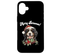 Carcasa para iPhone 16 Plus Cute Merry Bernmas Christmas Bernedoodle Dog Lover