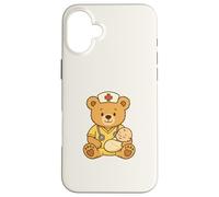 Carcasa para iPhone 16 Plus Cute NICU Nurse Teddy Bear Students Neonatal Care Unit Staff