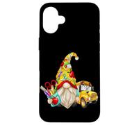 Carcasa para iPhone 16 Plus Cute Teacher GNOME with Big Yellow Bus For School Bus Driver