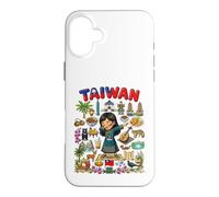 Carcasa para iPhone 16 Plus Dabbing Taiwán Girl Flag Dress Taipei Bubble Tea Pride Kids