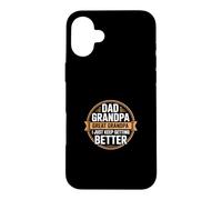 Carcasa para iPhone 16 Plus Dad Grandpa Great Grandpa I Just Keep Getting Better