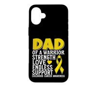 Carcasa para iPhone 16 Plus Dad of a Warrior Childhood Cancer Awareness Family Matching