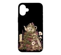 Carcasa para iPhone 16 Plus Dark Academia Cottagecore Tea Books Botanical Mushroom