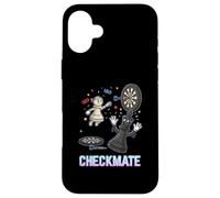 Carcasa para iPhone 16 Plus Darts Chess Match Pawn 180 King Derrota Humor