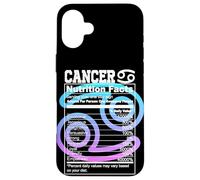 Carcasa para iPhone 16 Plus Datos Nutricionales del Cáncer Signo del Zodíaco Astrología Azul Púrpura