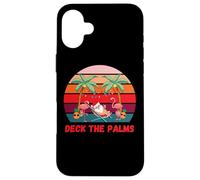 Carcasa para iPhone 16 Plus Deck The Palms - Navidad en Julio Santa Bebiendo un cóctel